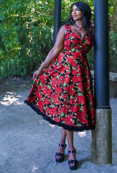 Vintage Cherry Velvet Plus 1930s Blue Velvet Loretta Bias Dress