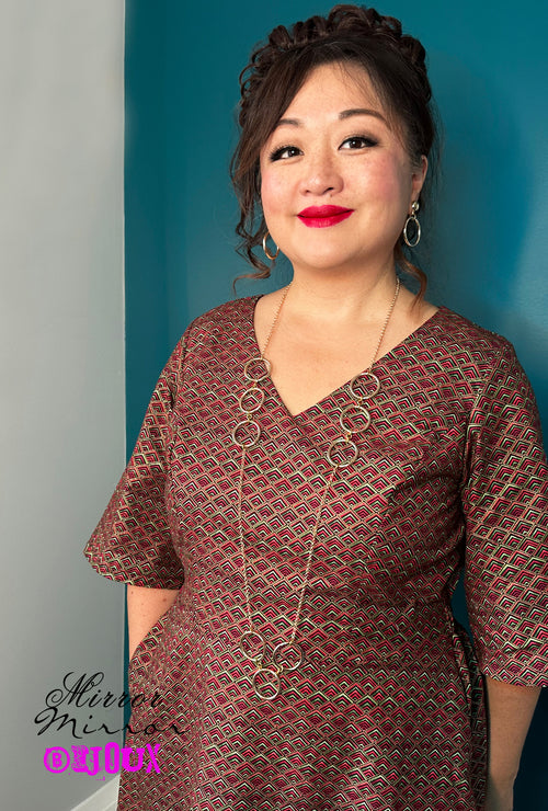 Mod Gold Circle Necklace and earring SET - Mirror Mirror Bijoux