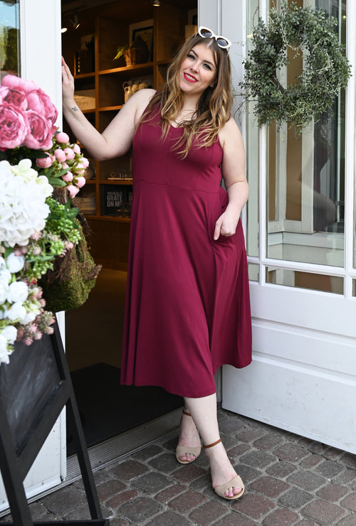 Charlie Dress - Raspberry Bamboo Knit