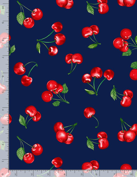 Blue dress deals with cherries