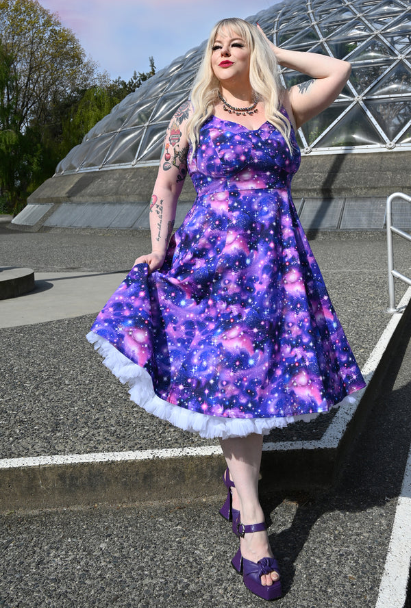 Doris - Star Power - Violet Celestial Galaxy Dress