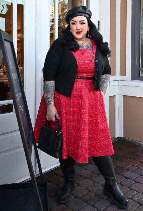 Kim  - Coco Cerise - Tweed Print Dress