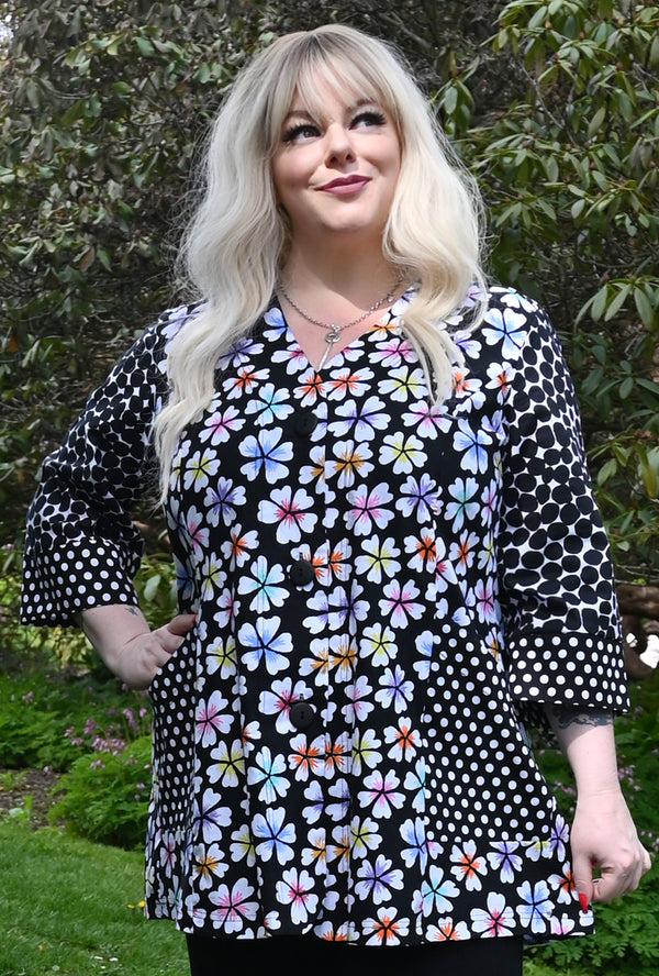 Delilah Dream Coat - Black Petals