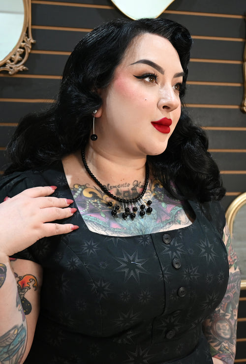 Black Atomic - Retro Mid Century Necklace & Earring Set