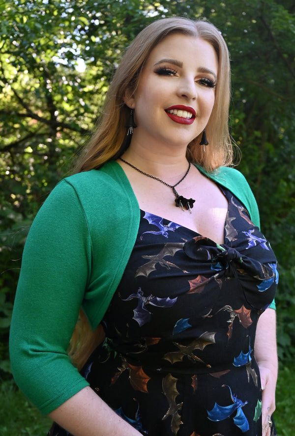 Sophia - Emerald - Sweater Knit Shrug
