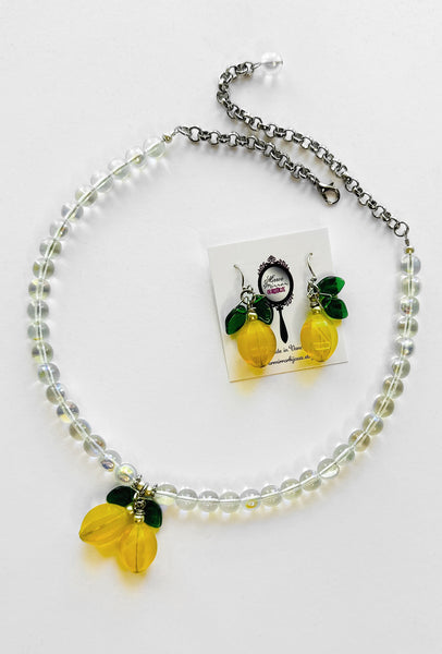 Lemon Twist - Necklace and Earrings Set