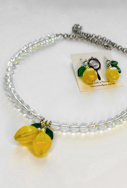 Lemon Twist - Necklace and Earrings Set