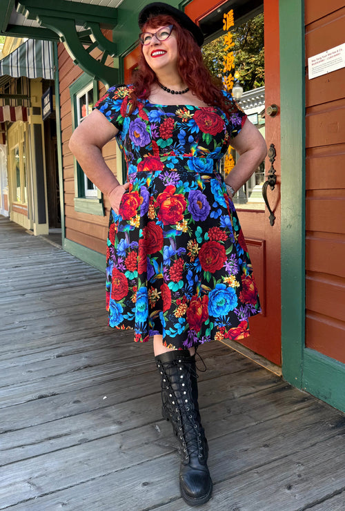 Winifred  - Jewel Jardin - Floral & Hummingbird Dress