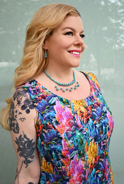 Atomic Tiffany - Necklace & Earring Set