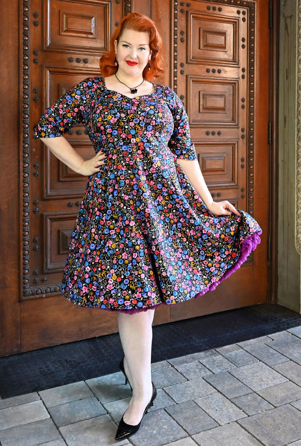 Marlene - Forget Me Not - Skeleton Floral Dress