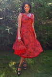 Diane - Regally Rouge - Red Paisley Dress