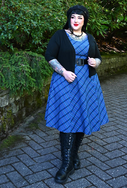 Yvonne - Dressed to Kilt - Navy Plaid Dress