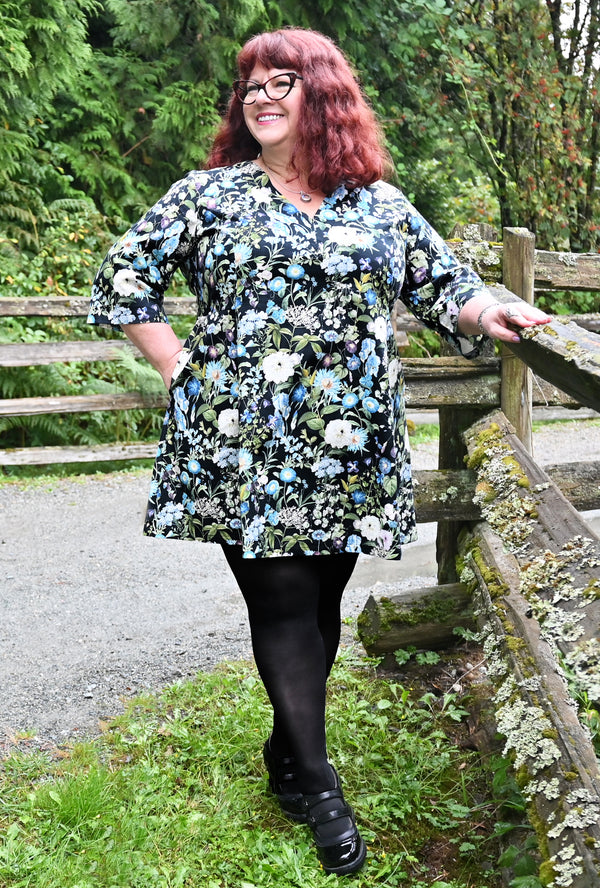 Greta - Botanical Blues - Floral Dress