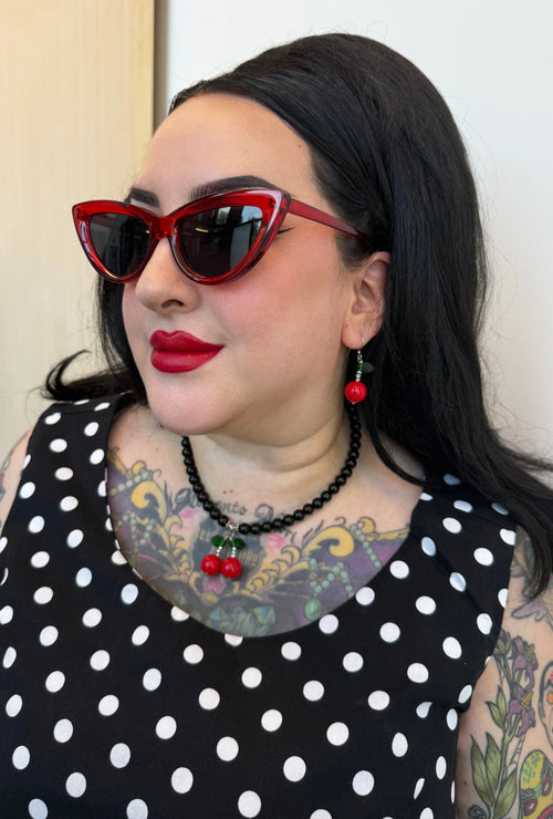 Cherry Cola - Necklace and Earrings Set