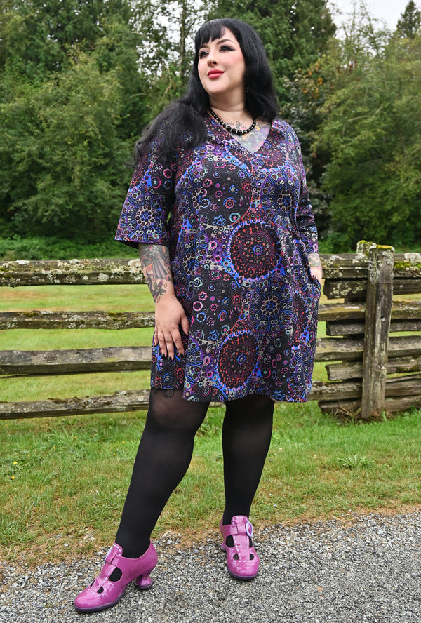 Greta - Dark Millifiore - Floral Mandala Tunic Dress