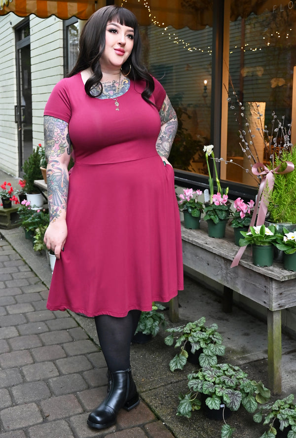 Farrah Dress - Raspberry Bamboo Knit