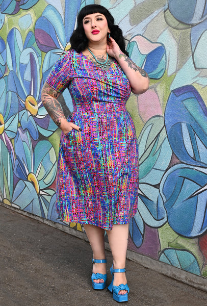 Hazel  - Techno Tweed - Rainbow Weave Dress