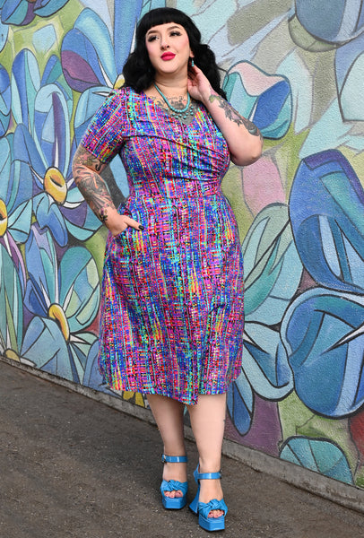 Hazel  - Techno Tweed - Rainbow Weave Dress
