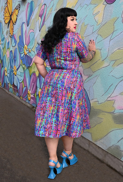 Hazel  - Techno Tweed - Rainbow Weave Dress