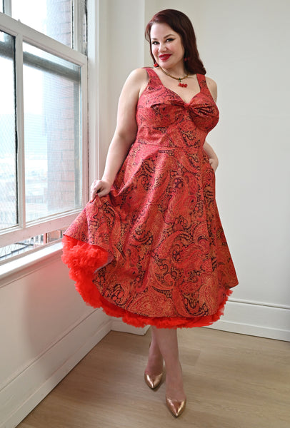 Diane - Regally Rouge - Red Paisley Dress