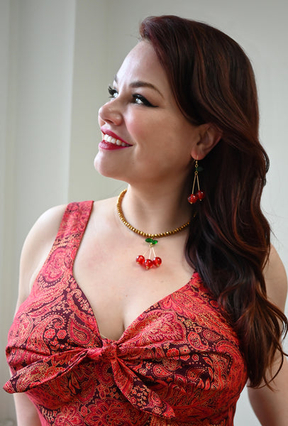 Diane - Regally Rouge - Red Paisley Dress