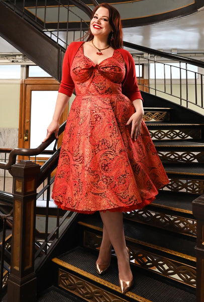 Diane - Regally Rouge - Red Paisley Dress