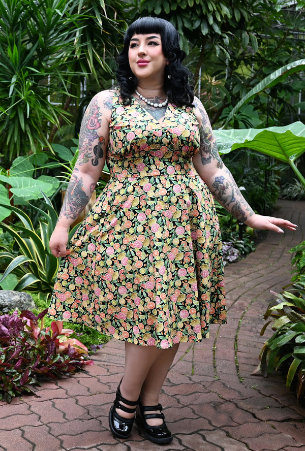 Norma - Citrus Siren - Retro Lemon Dress