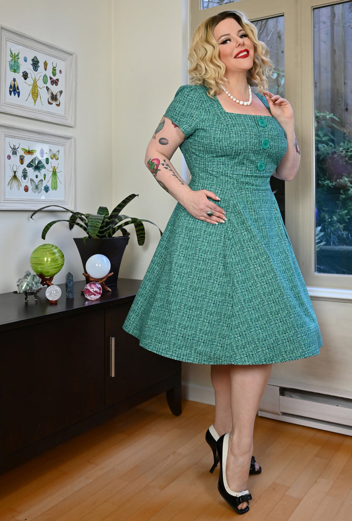 Miriam  - Coco Jade - Tweed Print Dress