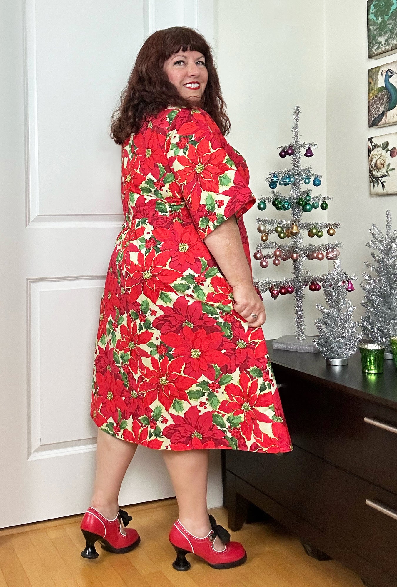 PRETTY POINSETTIAS DRESS - L main image 1