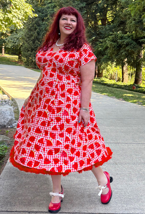 Faye - Slice of Summer - Watermelon Gingham Dress
