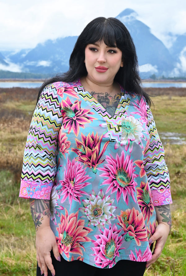 Eden Floral Shirt - Pink Cactus Flower