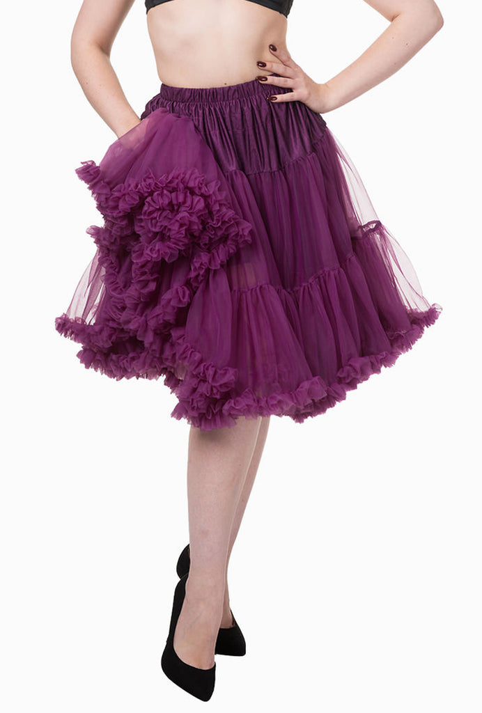 SHORT Vintage Chiffon Petticoat - Mauve Purple