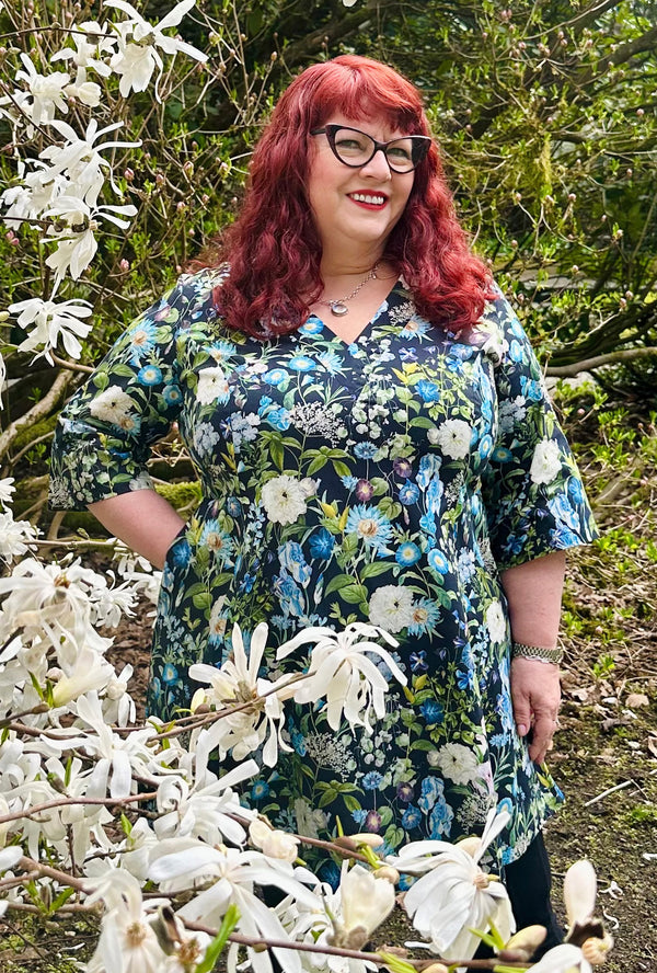 Greta - Botanical Blues - Floral Dress