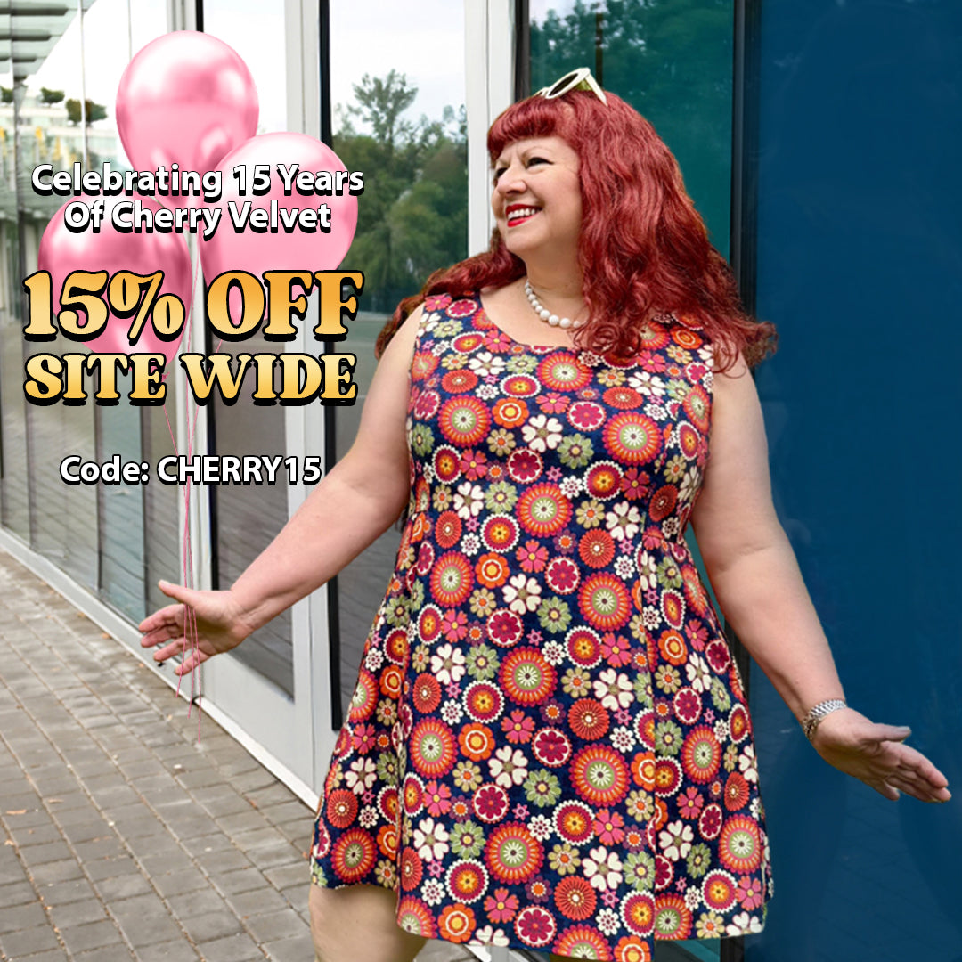 plus size vintage style dresses Turquoise Grapefruit Groove Rose Swing Dress 1X making this dress a timeless addition to your wardrobe Unique Vintage Plus Size 1950s
