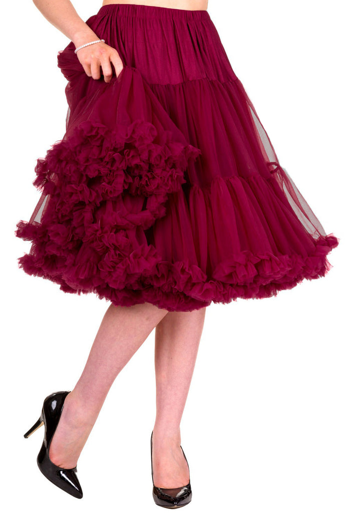 Vintage Chiffon Crinoline Petticoat - Dark Raspberry