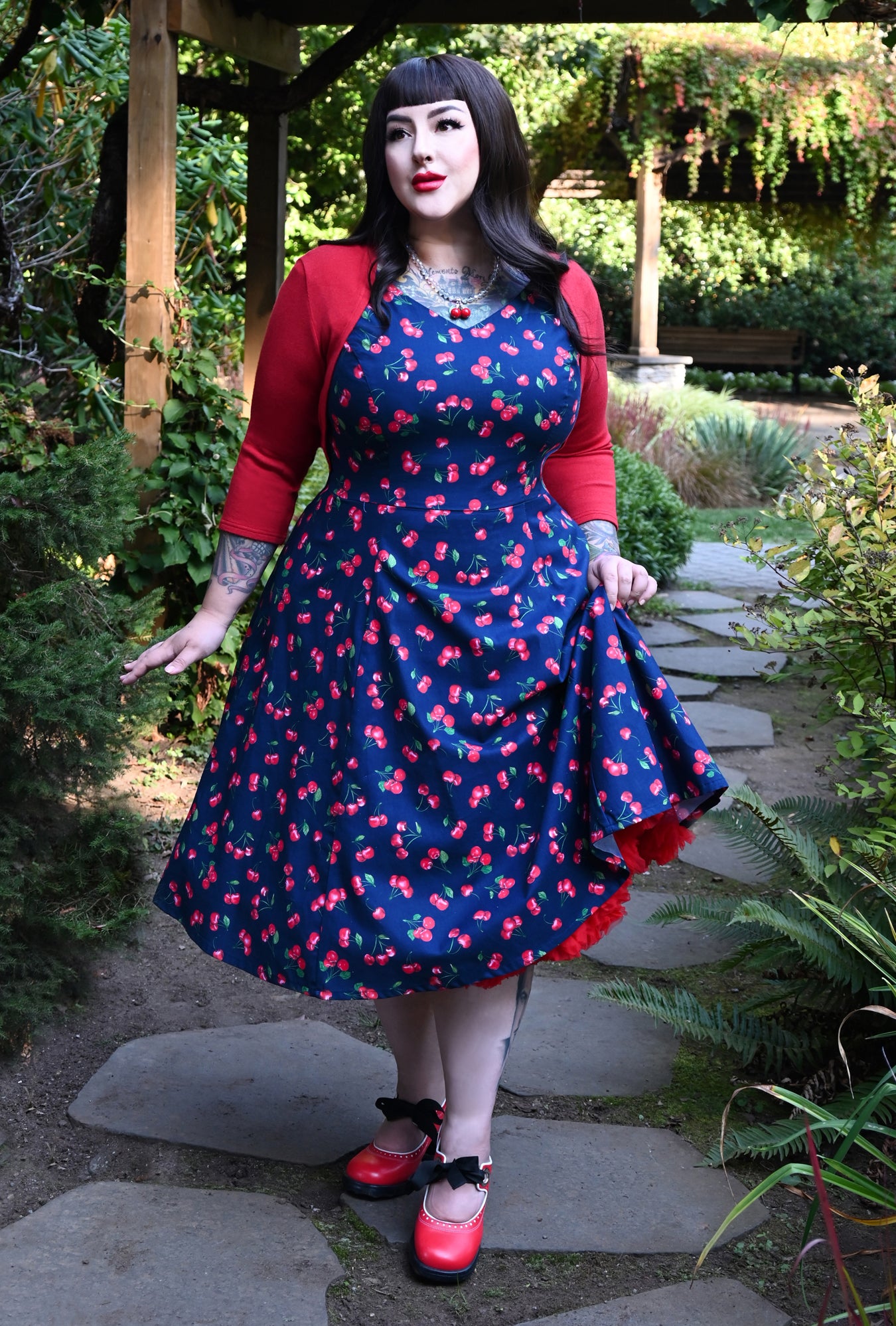 Navy blue deals cherry dress