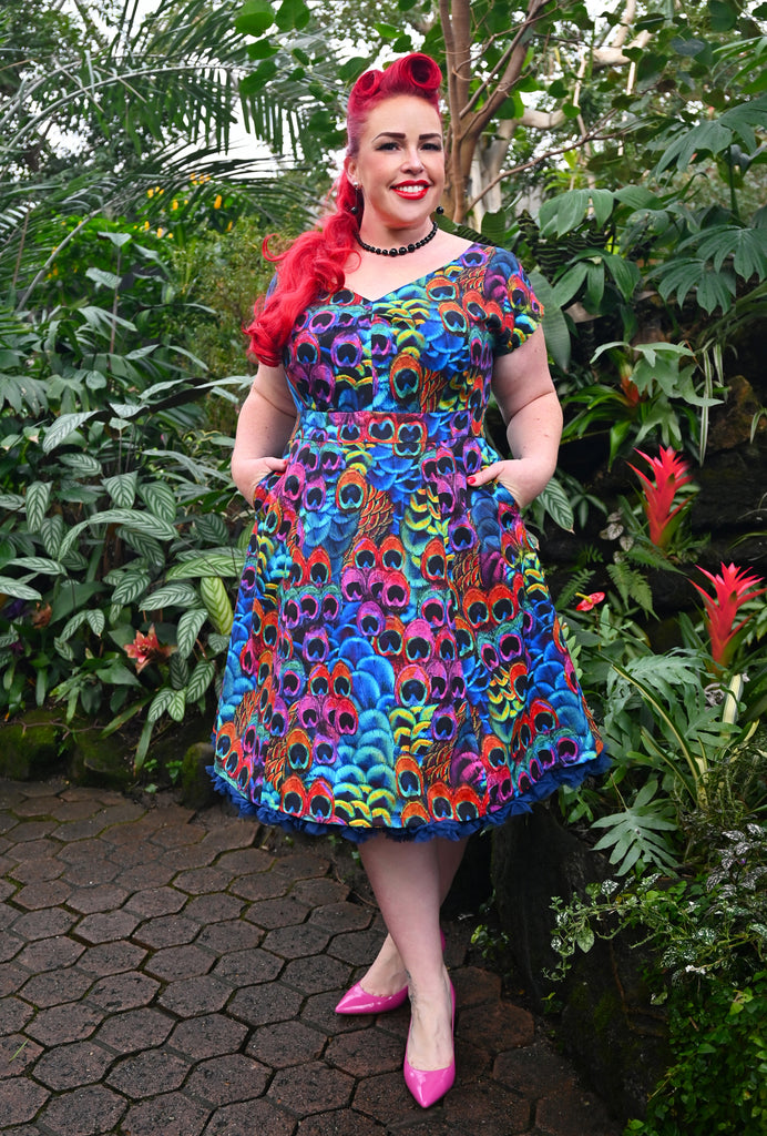 Unique vintage deals peacock dress