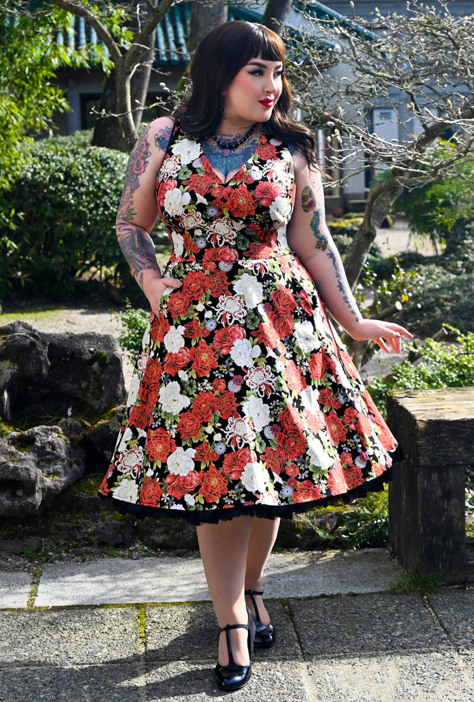 Norma - Midnight in Kyoto - Japanese Peony Dress
