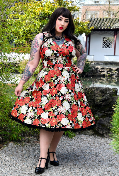 Norma - Midnight in Kyoto - Japanese Peony Dress