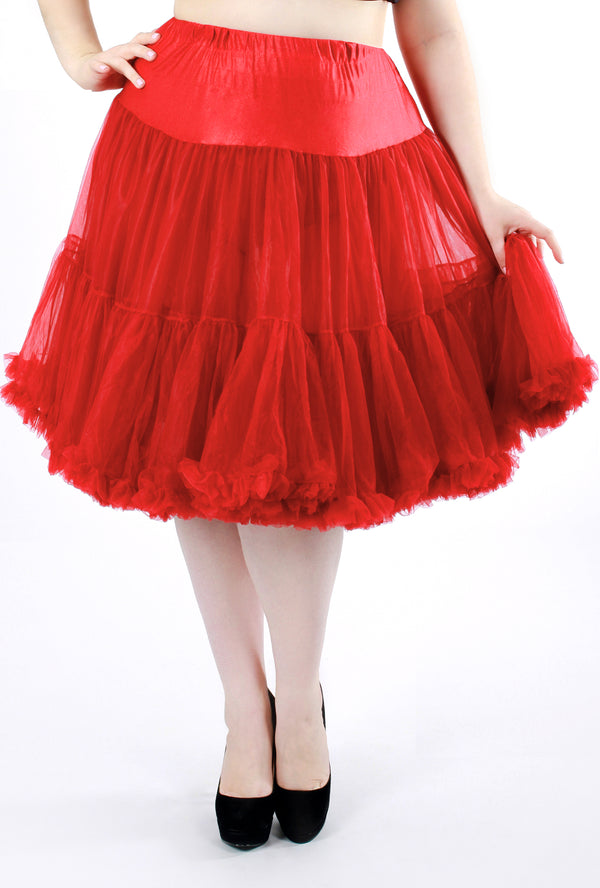 Vintage Chiffon Crinoline Petticoat - Cherry Red
