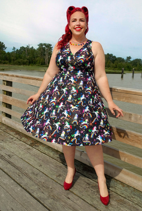 Norma - Rainbow Ribbons - Magical Unicorn Dress - only XL & 1X