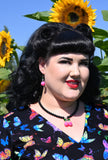 Pink Cherry - Black Necklace and Earrings Set