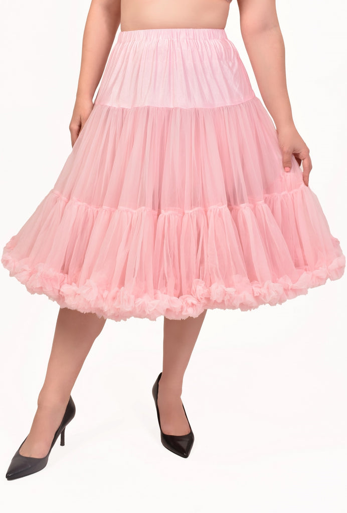 Vintage Chiffon Crinoline Petticoat - Soft Pink