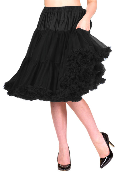 SHORT Vintage Chiffon Petticoat - Black Licorice